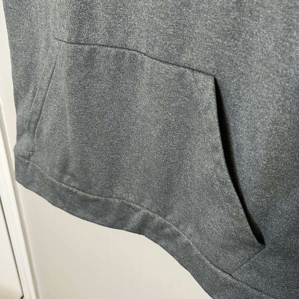 Nike Dri-Fit Short Sleeve Hooded Sweatshirt Men's M Gray Hoodie Lined - Picture 6 of 7